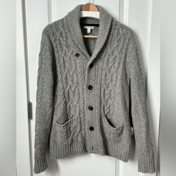 Gap Lambswool Cable Knit Shawl Cardigan - US L - Picture 3 of 14